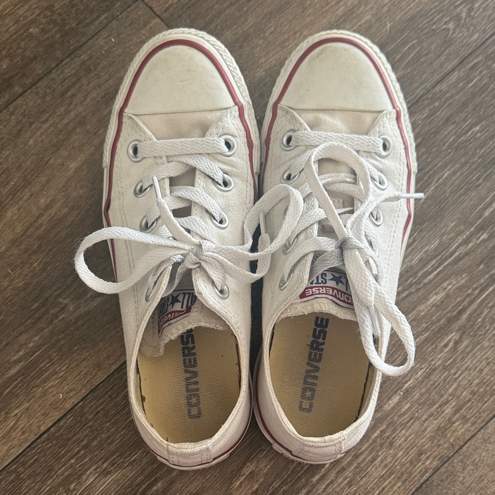 Converse White and Red Low-Top Sneakers